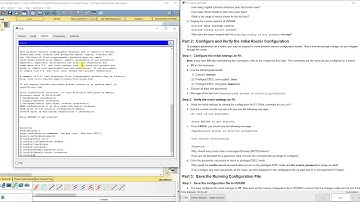 PKT 6.4.1.3 - Configure Initial Router Settings