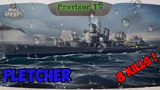 WoWs Fletcher эсминец 9 уровня 8 kills