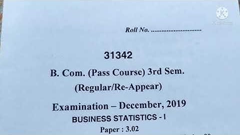 Business statistics previous year paper of (b.igu)indra gandhi University meerpur rewari।