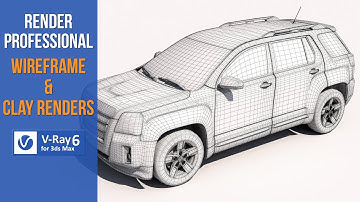 Wireframe render and clay render in Vray 6 | Vray for 3dsmax | v-ray 6 tutorials