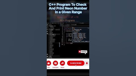 program to check number is neon in range in C++ |#youtube #ytshorts #trending #youtubeshorts #shorts