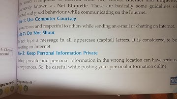 Class 5/ lesson 7/ Netiquette of internet