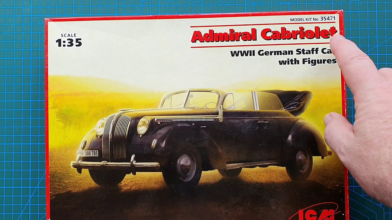 ICM 1/35 Admiral Cabriolet WWII German Staff Car w/Figures - Kit 