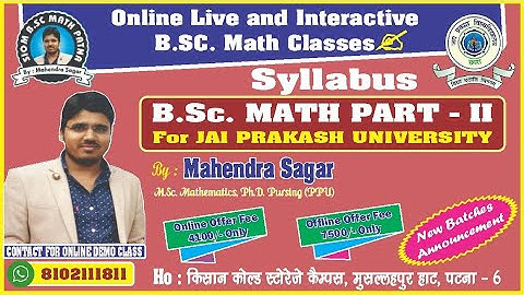 B.Sc Math Part-2 Syllabus Jai Prakash University