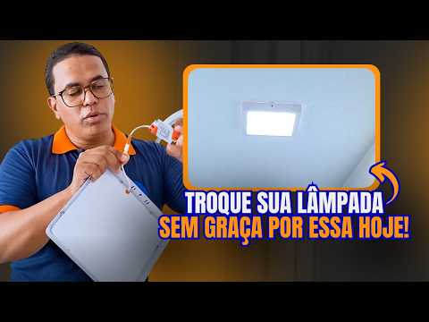 Troque sua lâmpada por PAINEL LED: passo a passo do PLAFON de sobrepor!