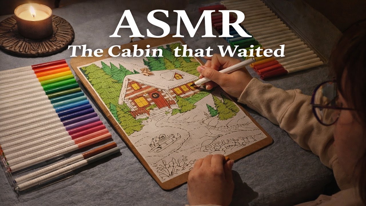 Soft Spoken Colouring & Storytelling ASMR - The Cabin that Waited ❄️