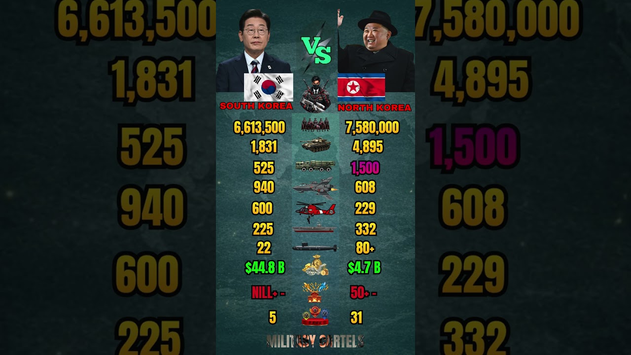 South Korea vs North Korea Military Power Comparison 2026