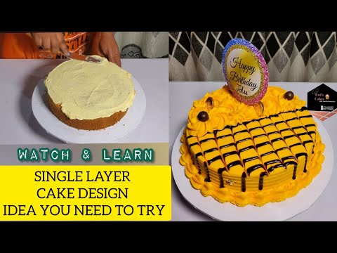 Beautiful Single Layer Cake Design You Should Try - very easy and unique 👌
