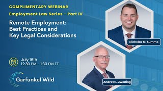 Remote Employment   Best Practices and Key Legal Considerations