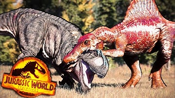 🦖SPINOSAURUS vs TYRANNOTITAN in JURASSIC WORLD EVOLUTION 2