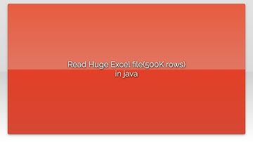 Read Huge Excel file(500K rows) in java