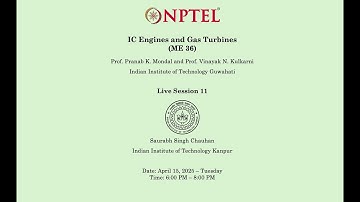 Session 11: IC Engines and Gas Turbines NPTEL 2025