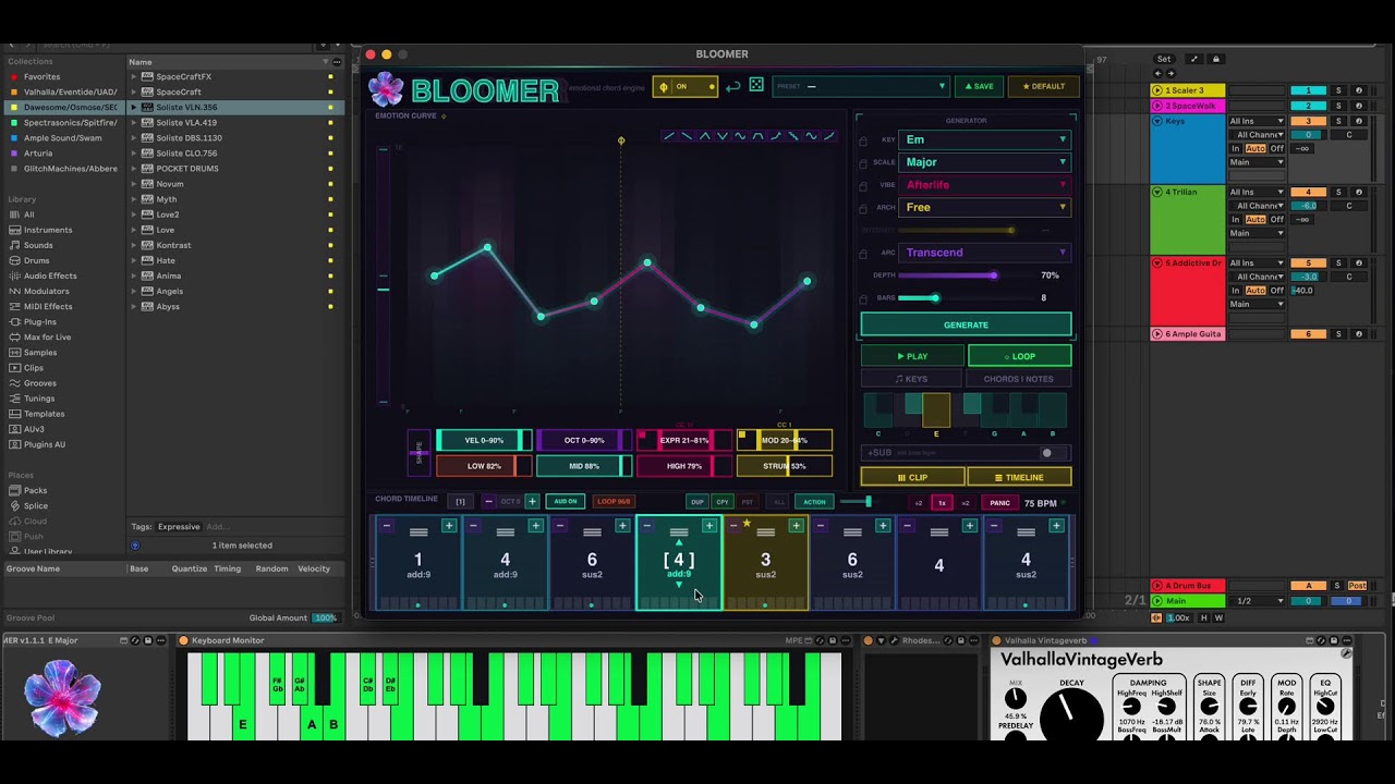 BLOOMER Emotion Midi Chord Max for Live plugin is 🔥🔥🔥🔥🔥