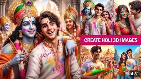Lord Krishna Ji Ke Sath Holi AI Image Kaise Banaye | Lord Krishna With Boy Holi AI Photo Editing