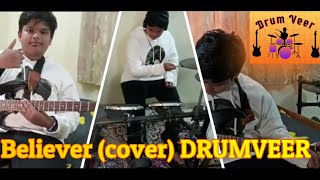 Video thumbnail of "Imagine Dragons - Believer (Guitar and Drum Cover) by DrumVeer!"