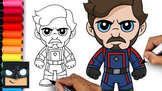 how to draw star lord guardians of the galaxy vol 3