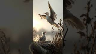 Mother Bird Leads Chick’s First Flight 4