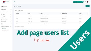 Create page User list Laravel 10 | Hotel Management