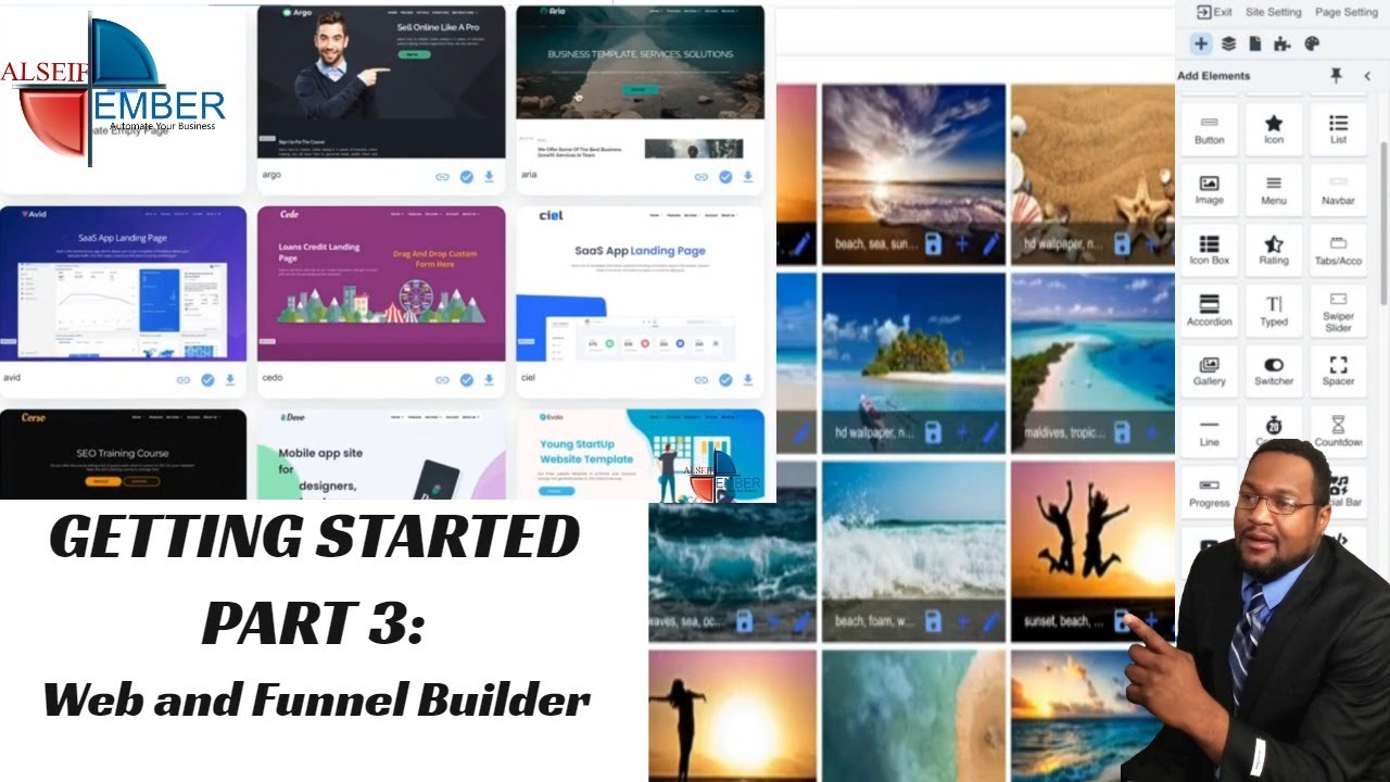 Alseif Ember Getting Started Part 3: Web Site and Funnel Builder - YouTube