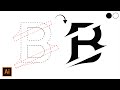 How to draw br logo design in illustrator  tutorial