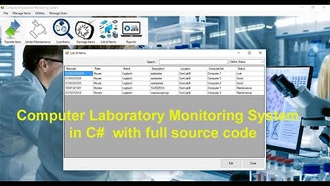 Computer Laboratory Monitoring System C# with Full source code (VB.Net, MySQL, Crystal Reports)