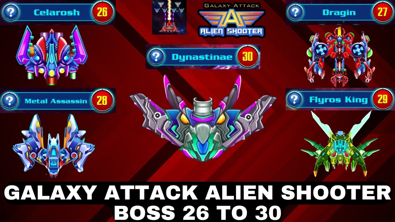 Galaxy Attack Alien Shooter | Boss Mode Level 26 To 30 | All Bosses ...