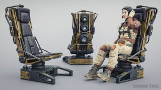 Hard Surface Modeling in Blender - SciFi Pilot Seat Net Worth