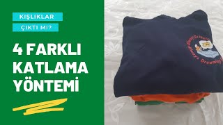 4 farklı yöntemle kapşonlu swearshirt katlama. Katlama Yöntemleri