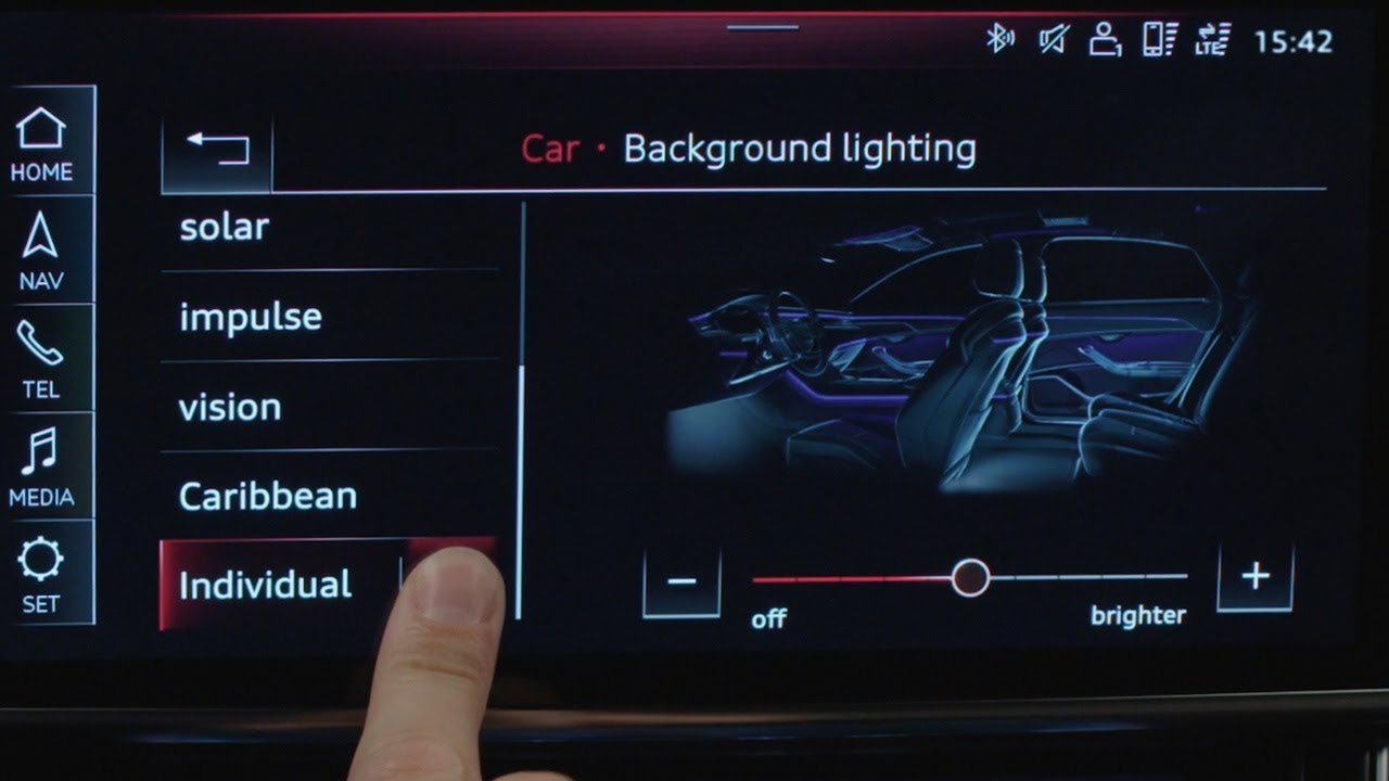 Audi A8 2018 Kontur Ambiente Lichtpaket Interieur Guided Tour