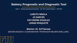 Team 4 - Introduction - Battery Prognostic and Diagnostic Tool