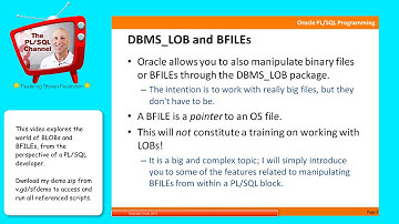 IO5: Manipulate BFILEs with DBMS_LOB
