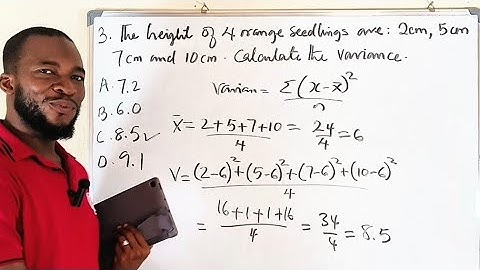 VRAAG 3 | WAEC 2025 WISKUNDE OBJ | Variantie berekenen