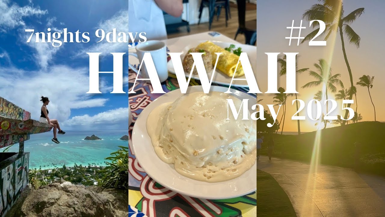 【HAWAII】7泊9日ハワイ旅行#2 ブーツアンドキモズ🥞ラニカイピルボックス⛰️ラニカイビーチ🏝️を満喫🩵トロピカルファームでナッツ試食🥜コオリナのサンセットにうっとり🌤️