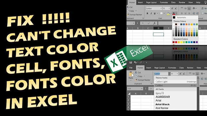 Fix!!!!! Can't change text color, Cell Color, Fonts Color in excel