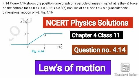 Figure 4.16 shows the position-time graph of a particle of mass 4 kg. What is the (a) force on the