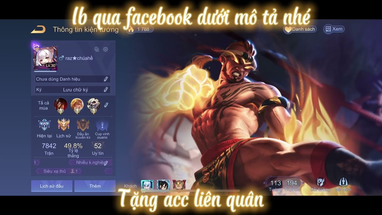 Tặng acc liên quân vào được uy tín 100% tk mk dưới mô tả video