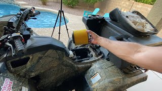 Honda Foreman 520 How to Clean Air filter and oil and show every step