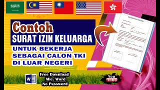 CONTOH SURAT IZIN BEKERJA DI LUAR NEGERI TKI / TKW  || DARI KELUARGA