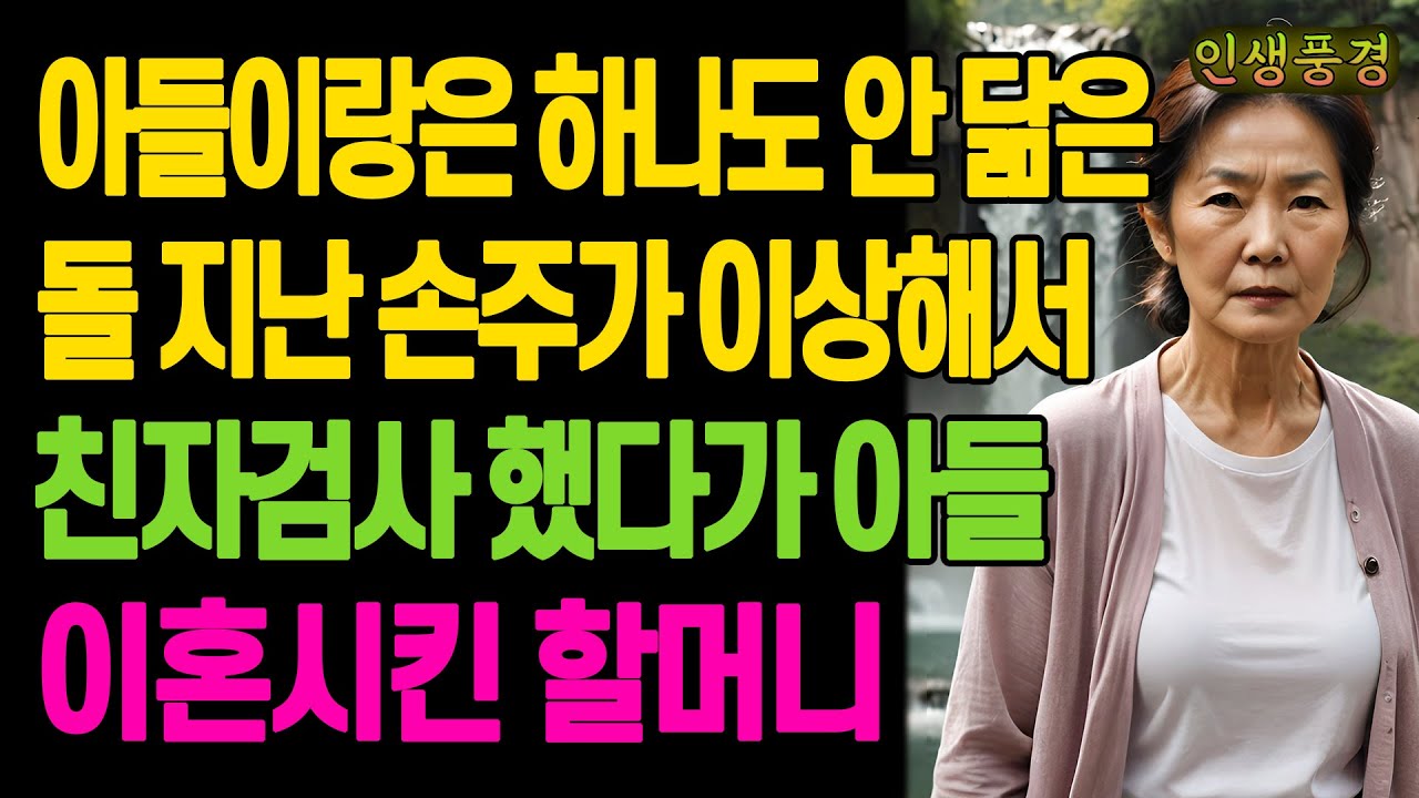 아들이랑은 하나도 안 닮은 돌 지난 손주가 이상해서 친자검사 했다가 아들 이혼시킨 할머니 노인 노년의 삶의 지혜 행복한 노후생활 부모자식갈등 사연 이야기 오디오북