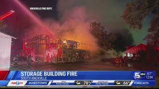 Woman arrested after storage building catches fire in South Knoxville