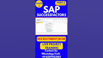 SAP SuccessFactors RCM Training Online Tutorial Class 5 1t4h  July2025 #sapsuccessfactorstraining