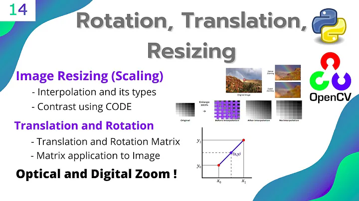 #14 OPENCV - PYTHON | Rotation, Translation, Scaling | Interpolation and Transformation Matrix