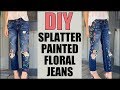 DIY: How to Make SPLATTER PAINTED Floral Jeans! - By Orly Shani