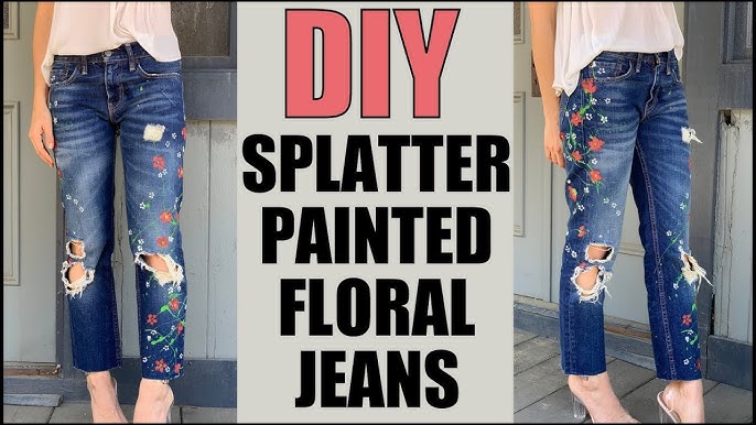 How to Paint on Denim: A Guide to DIY Jeans Painting with a Mushroom  Tutorial - Pillar Box Blue