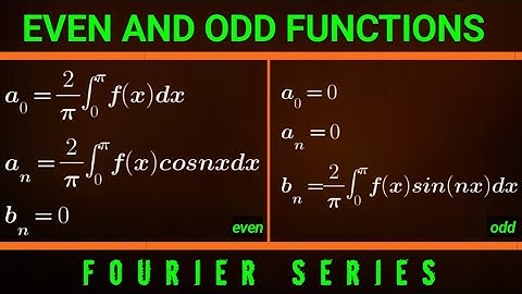Even and Odd functions - Fourier Series