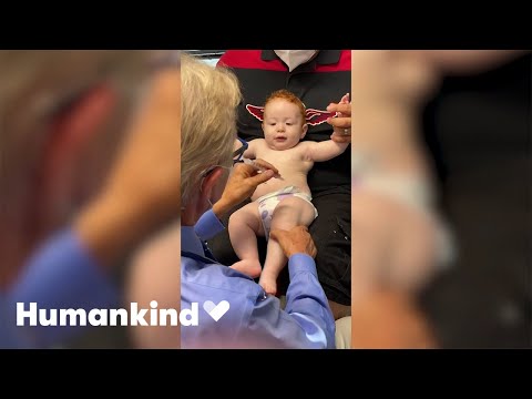 Doctor makes baby giggle during shots | Humankind