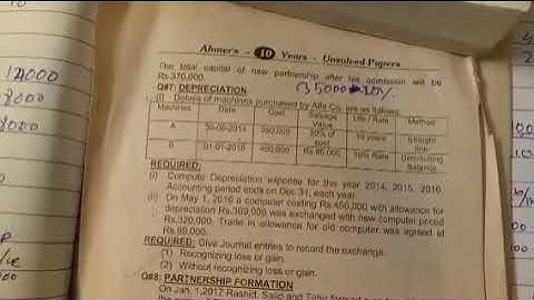 Bcom Part 1 Depreciation from past paper 2016 Private in Urdu / Hindi |Accountings