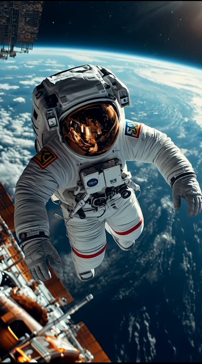 An astronaut is floating in space#astronaut #nasa #iss #astronautinspace #shortsfeed #newshorts