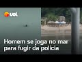 Suspeito de tráfico se joga de ferry boat na Bahia para não ser preso