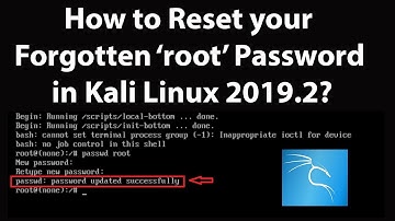 How to Reset your Forgotten Root Password in Kali Linux 2019.2?